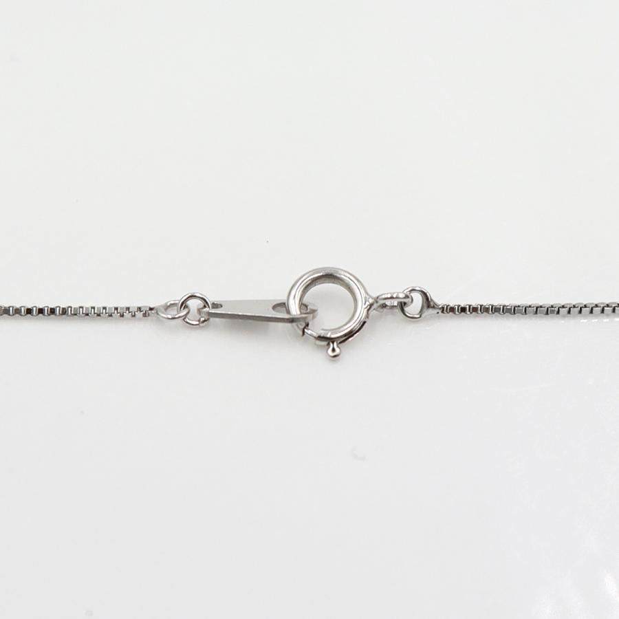 K18WGダイヤペンダントネックレス　ハートパヴェ　ネック長さ約40cm　重量2.48ｇ(石の重量含む)(中古)