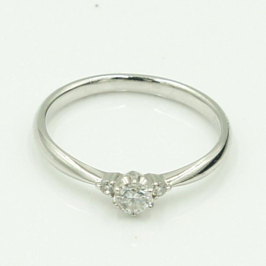 Pt900ダイヤモンドリング　D0.128ct　リングサイズ8号　重量2.11ｇ(石の重量含む)（中古）
