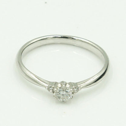 Pt900ダイヤモンドリング　D0.128ct　リングサイズ8号　重量2.11ｇ(石の重量含む)（中古）