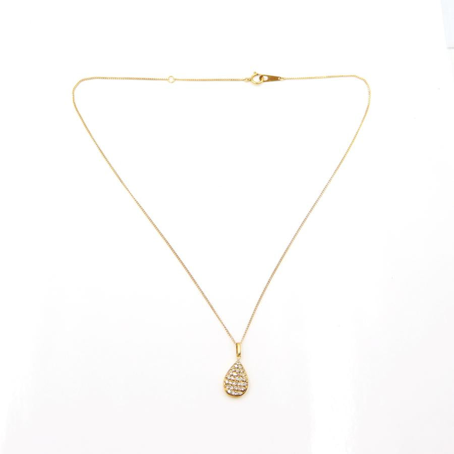 K18ダイヤペンダントネックレス　D0.30ct　ネック長さ約40cm　重量3.42ｇ(石の重量含む)(中古)