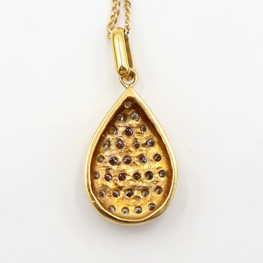 K18ダイヤペンダントネックレス　D0.30ct　ネック長さ約40cm　重量3.42ｇ(石の重量含む)(中古)