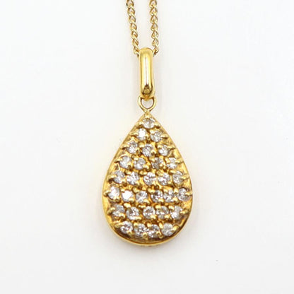 K18ダイヤペンダントネックレス　D0.30ct　ネック長さ約40cm　重量3.42ｇ(石の重量含む)(中古)