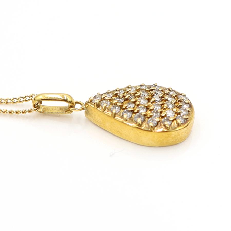 K18ダイヤペンダントネックレス　D0.30ct　ネック長さ約40cm　重量3.42ｇ(石の重量含む)(中古)