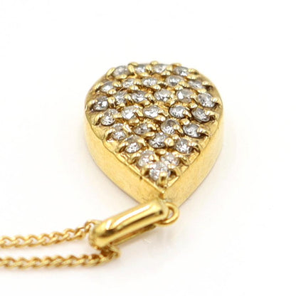 K18ダイヤペンダントネックレス　D0.30ct　ネック長さ約40cm　重量3.42ｇ(石の重量含む)(中古)