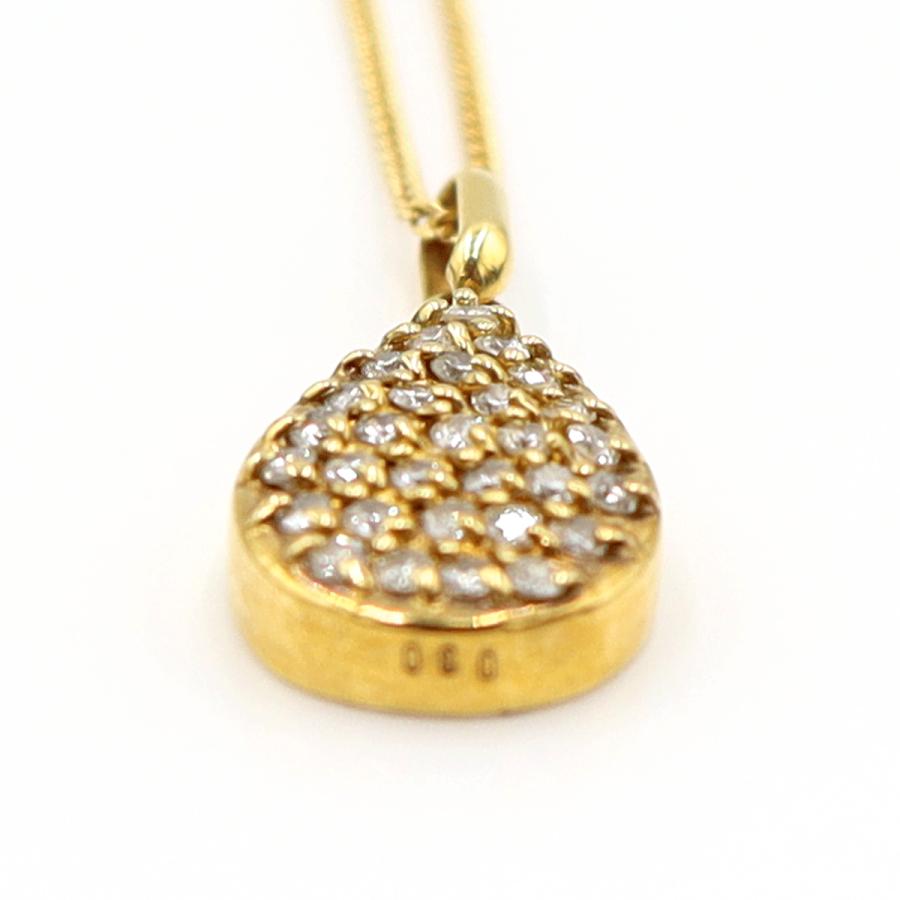 K18ダイヤペンダントネックレス　D0.30ct　ネック長さ約40cm　重量3.42ｇ(石の重量含む)(中古)