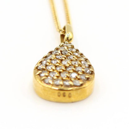 K18ダイヤペンダントネックレス　D0.30ct　ネック長さ約40cm　重量3.42ｇ(石の重量含む)(中古)