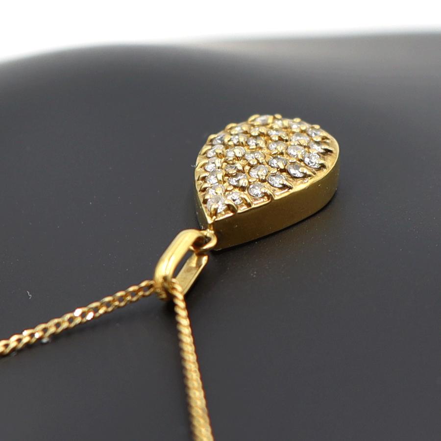 K18ダイヤペンダントネックレス　D0.30ct　ネック長さ約40cm　重量3.42ｇ(石の重量含む)(中古)
