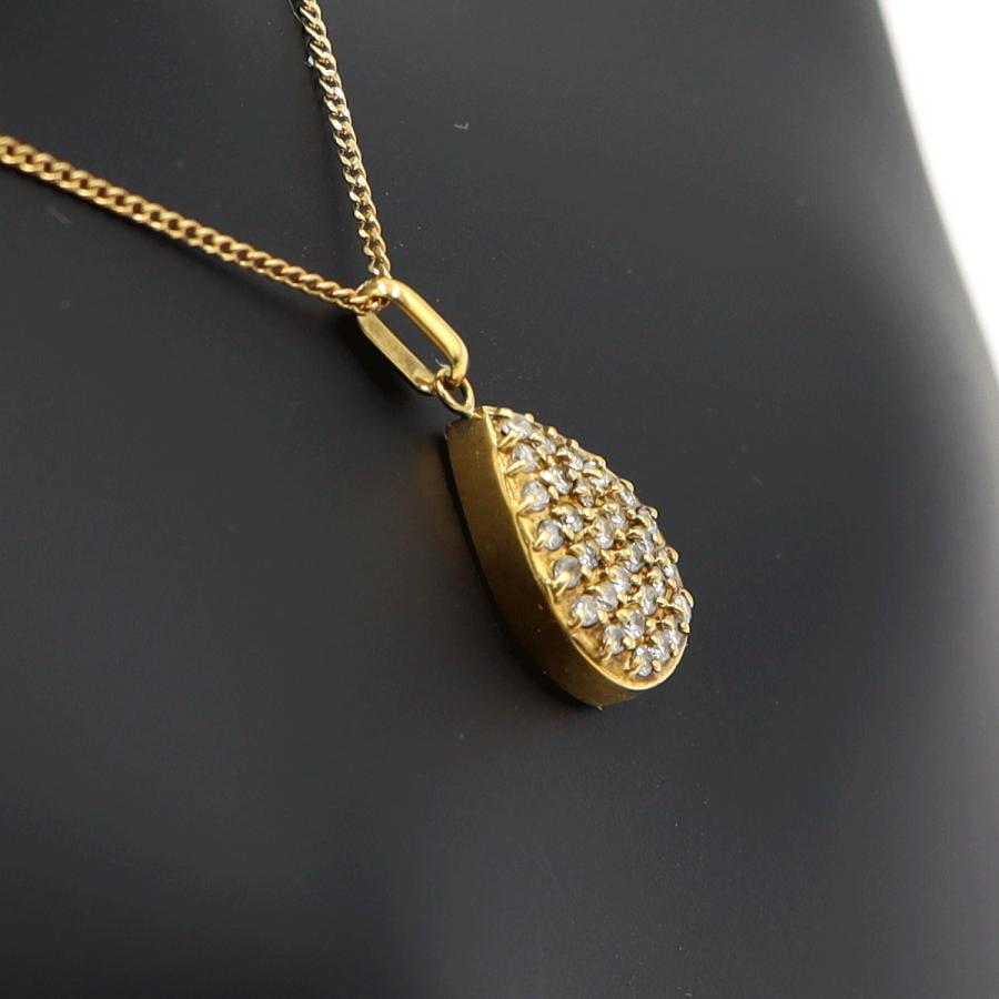 K18ダイヤペンダントネックレス　D0.30ct　ネック長さ約40cm　重量3.42ｇ(石の重量含む)(中古)