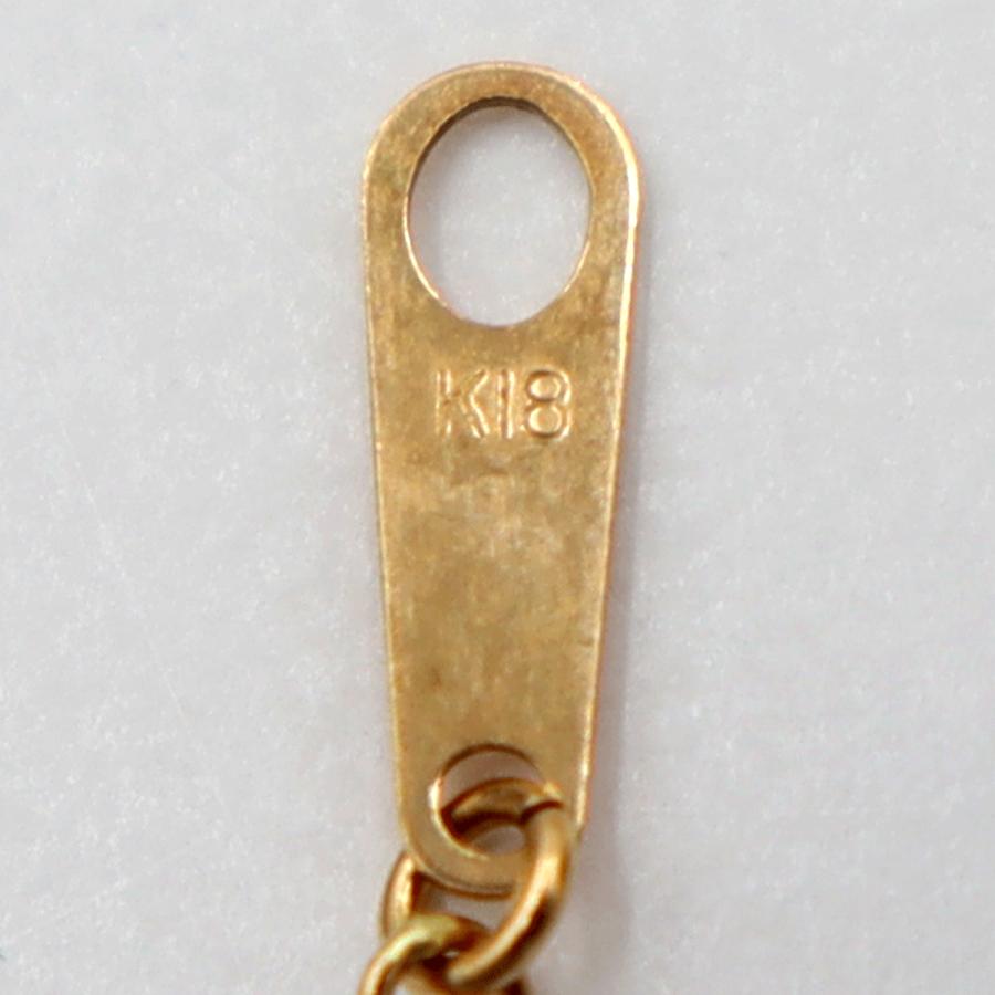 K18PGダイヤペンダントネックレス　D0.18ct　ネック長さ:44cm　重量3.23ｇ(石の重量を含む)(中古)