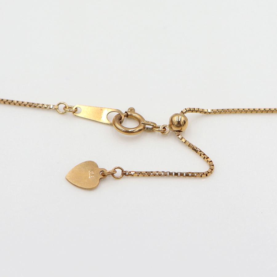 K18PGダイヤペンダントネックレス　D0.18ct　ネック長さ:44cm　重量3.23ｇ(石の重量を含む)(中古)