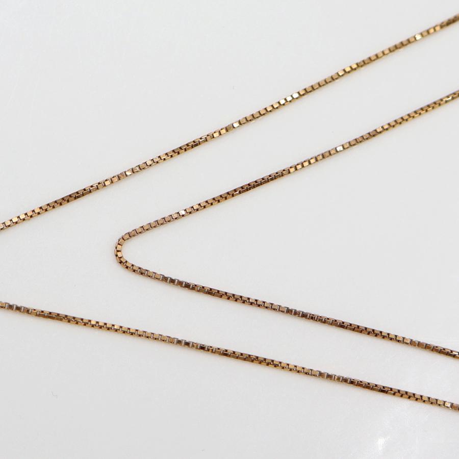 K18PGダイヤペンダントネックレス　D0.18ct　ネック長さ:44cm　重量3.23ｇ(石の重量を含む)(中古)