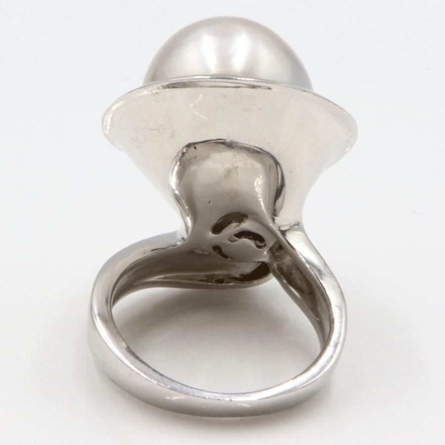 Pt900南洋球リング　P13.5mm　リングサイズ11号　重量20.50ｇ(石の重量を含む) (中古)