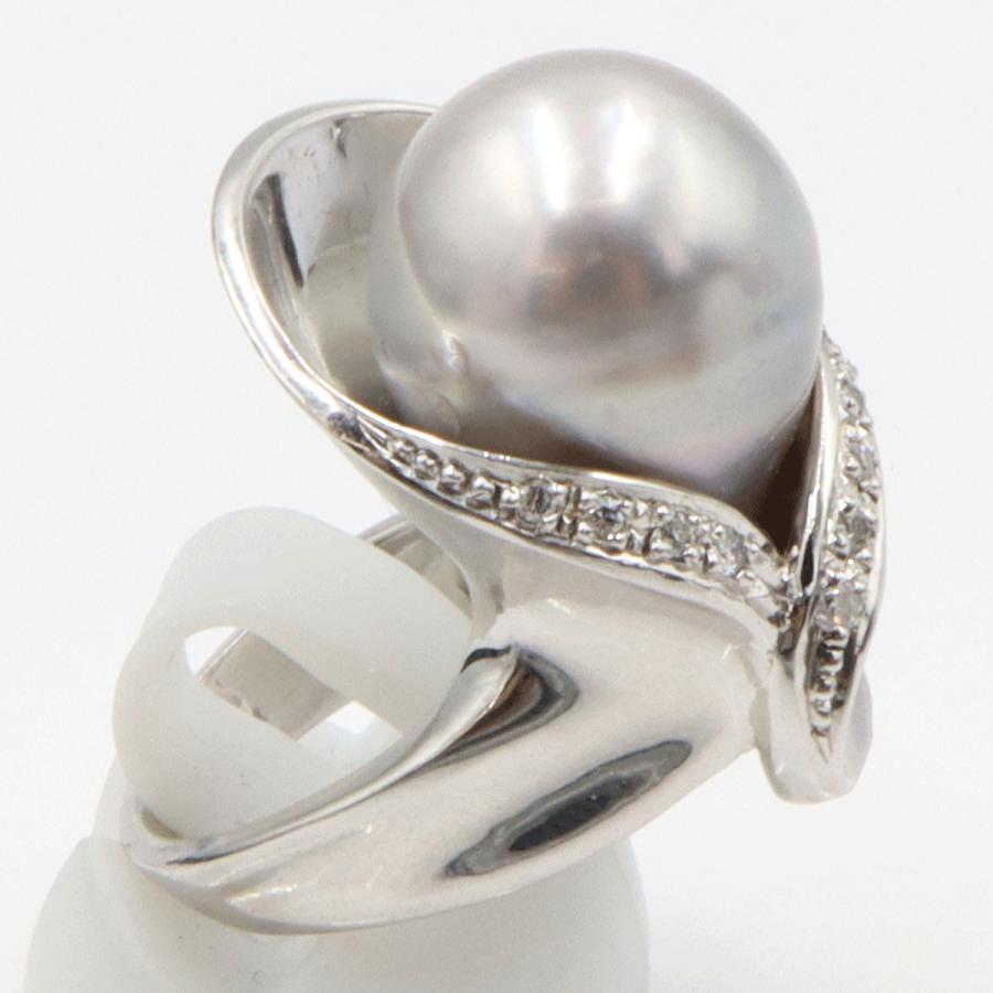 Pt900南洋球リング　P13.5mm　リングサイズ11号　重量20.50ｇ(石の重量を含む) (中古)