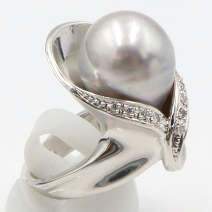 Pt900南洋球リング　P13.5mm　リングサイズ11号　重量20.50ｇ(石の重量を含む) (中古)