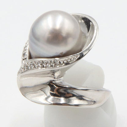 Pt900南洋球リング　P13.5mm　リングサイズ11号　重量20.50ｇ(石の重量を含む) (中古)