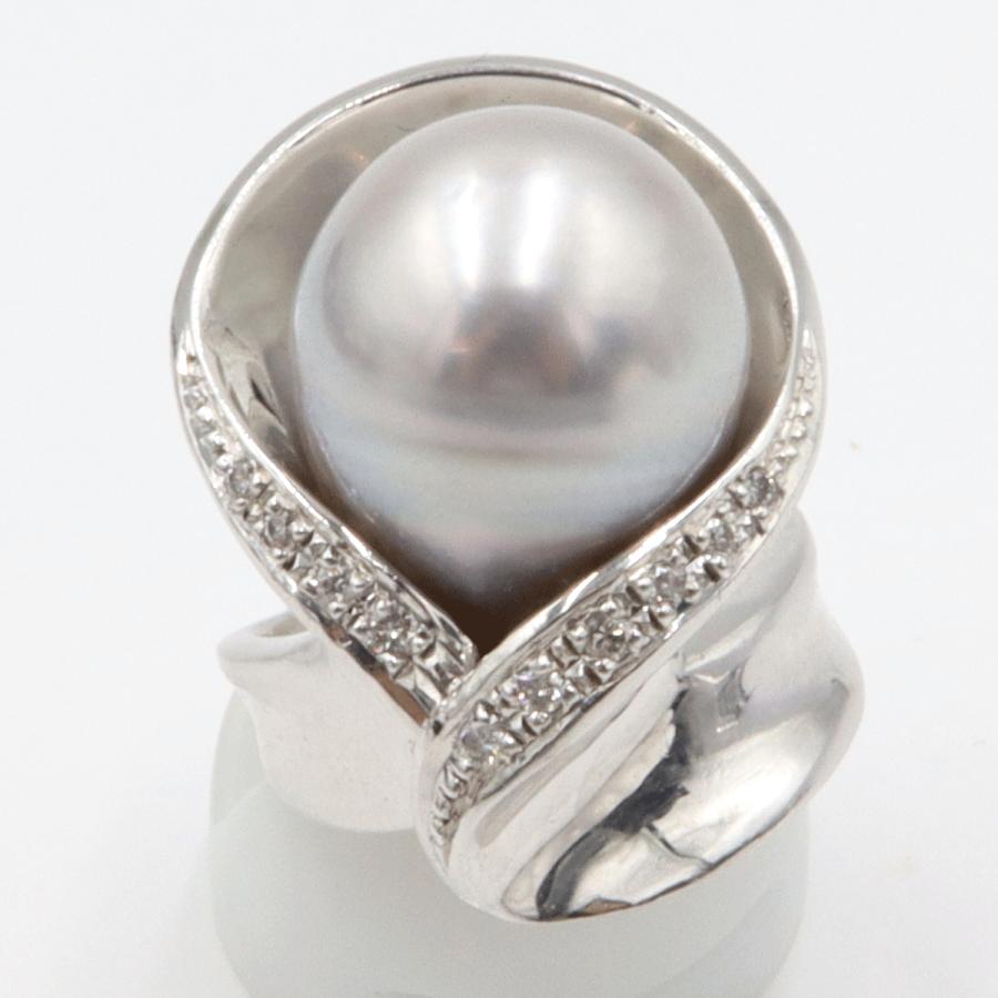 Pt900南洋球リング　P13.5mm　リングサイズ11号　重量20.50ｇ(石の重量を含む) (中古)