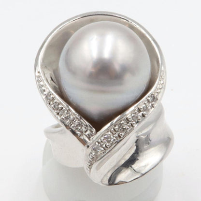 Pt900南洋球リング　P13.5mm　リングサイズ11号　重量20.50ｇ(石の重量を含む) (中古)