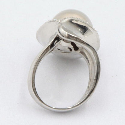 Pt900南洋球リング　P13.5mm　リングサイズ11号　重量20.50ｇ(石の重量を含む) (中古)