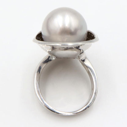 Pt900南洋球リング　P13.5mm　リングサイズ11号　重量20.50ｇ(石の重量を含む) (中古)