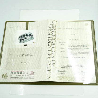 K18WGブラックダイヤモンドデザインリング　BD1.05ct　D0.27ct　リングサイズ16号　重量5.80ｇ(石の重量含む)（中古）