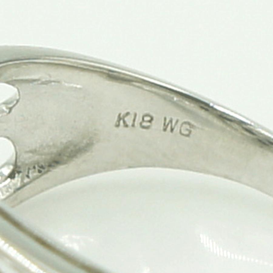 K18WGブラックダイヤモンドデザインリング　BD1.05ct　D0.27ct　リングサイズ16号　重量5.80ｇ(石の重量含む)（中古）