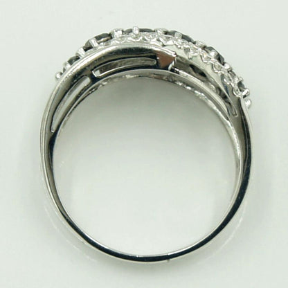 K18WGブラックダイヤモンドデザインリング　BD1.05ct　D0.27ct　リングサイズ16号　重量5.80ｇ(石の重量含む)（中古）