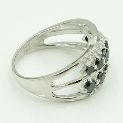 K18WGブラックダイヤモンドデザインリング　BD1.05ct　D0.27ct　リングサイズ16号　重量5.80ｇ(石の重量含む)（中古）