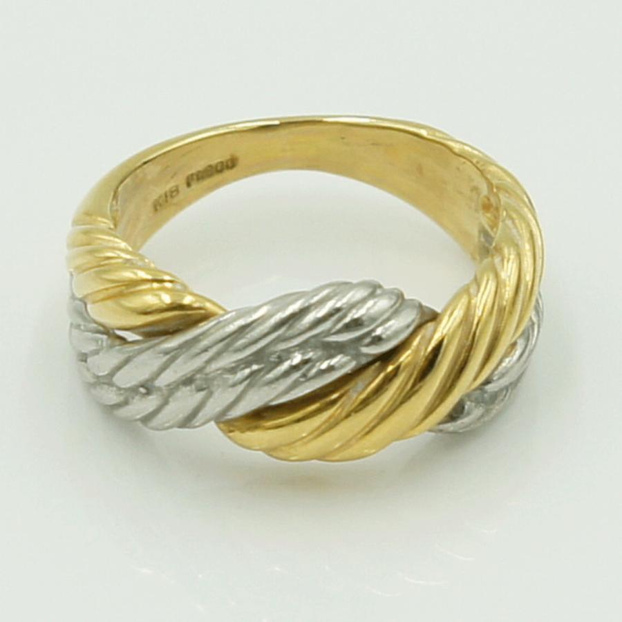 K18/Pt900ファッションリング　リングサイズ11号　重量7.64ｇ　レディース（中古）