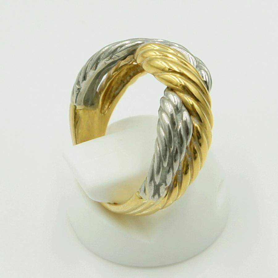 K18/Pt900ファッションリング　リングサイズ11号　重量7.64ｇ　レディース（中古）