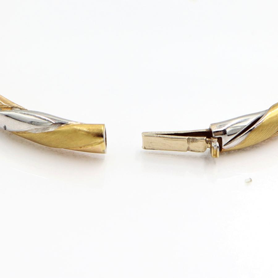 750スリーカラーバングル　長さ16.5cm　重量20.16ｇ（中古）