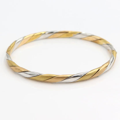 750スリーカラーバングル　長さ16.5cm　重量20.16ｇ（中古）