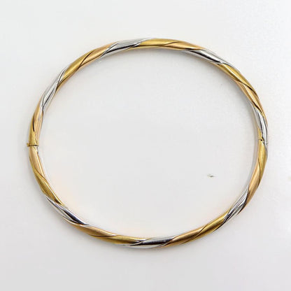 750スリーカラーバングル　長さ16.5cm　重量20.16ｇ（中古）