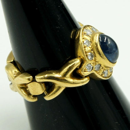 K18サファイアダイヤモンドリング　S1.48ct　D0.20ct　リングサイズ13号　重量5.75ｇ(石の重量含む)　レディース（中古）