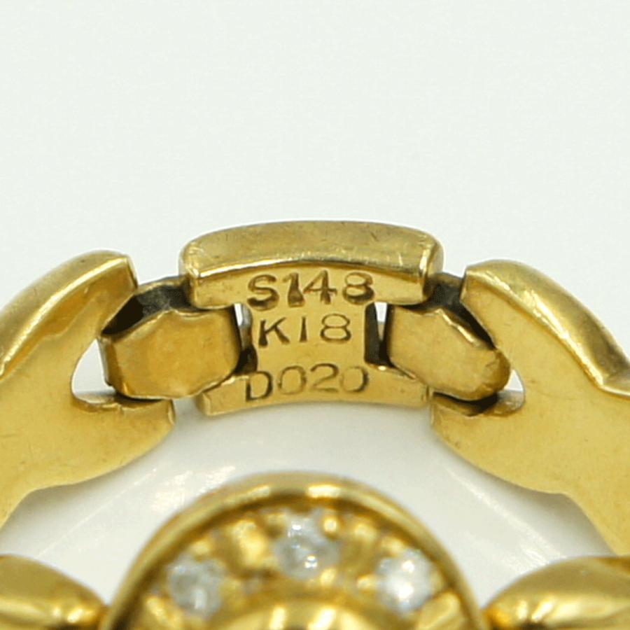 K18サファイアダイヤモンドリング　S1.48ct　D0.20ct　リングサイズ13号　重量5.75ｇ(石の重量含む)　レディース（中古）