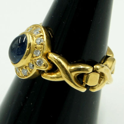 K18サファイアダイヤモンドリング　S1.48ct　D0.20ct　リングサイズ13号　重量5.75ｇ(石の重量含む)　レディース（中古）