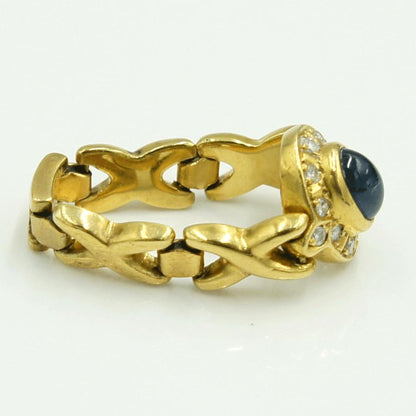 K18サファイアダイヤモンドリング　S1.48ct　D0.20ct　リングサイズ13号　重量5.75ｇ(石の重量含む)　レディース（中古）