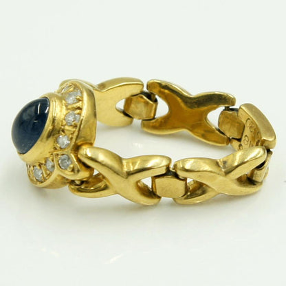 K18サファイアダイヤモンドリング　S1.48ct　D0.20ct　リングサイズ13号　重量5.75ｇ(石の重量含む)　レディース（中古）