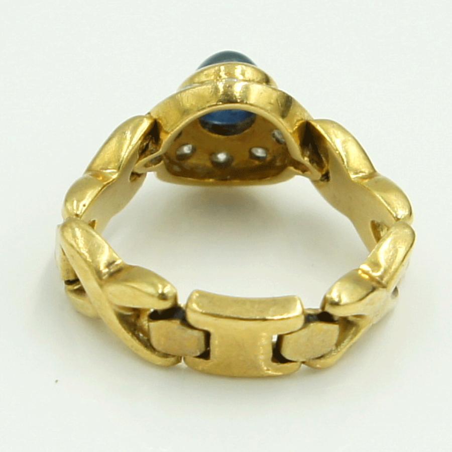 K18サファイアダイヤモンドリング　S1.48ct　D0.20ct　リングサイズ13号　重量5.75ｇ(石の重量含む)　レディース（中古）