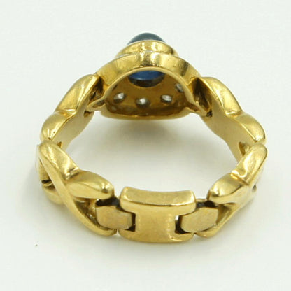 K18サファイアダイヤモンドリング　S1.48ct　D0.20ct　リングサイズ13号　重量5.75ｇ(石の重量含む)　レディース（中古）