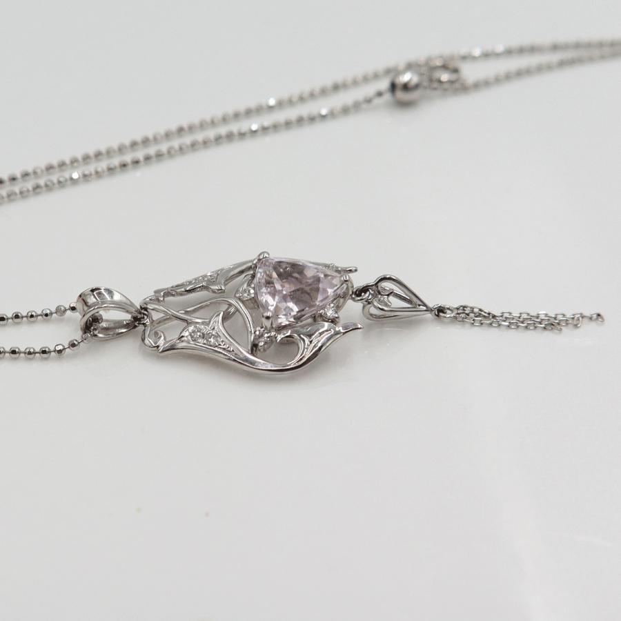 K18WGクンツァイトネックレス　K3.19ct　ネックレス長さ44cm　重量7.50ｇ(石の重量含む) レディース（中古）