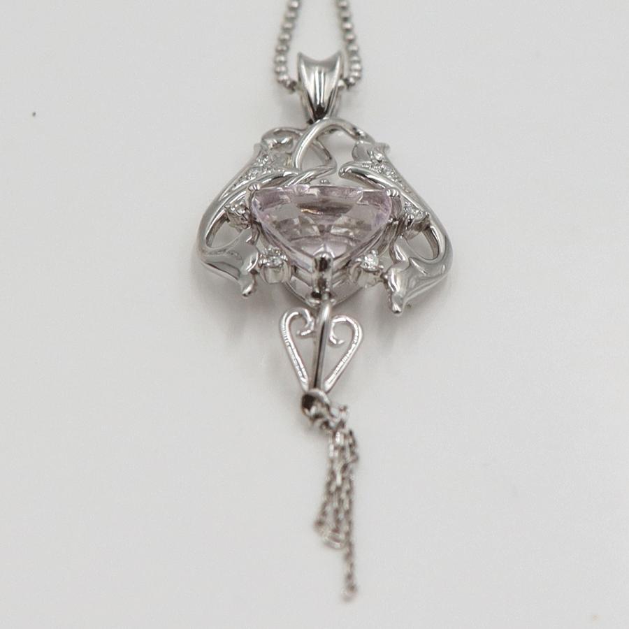 K18WGクンツァイトネックレス　K3.19ct　ネックレス長さ44cm　重量7.50ｇ(石の重量含む) レディース（中古）