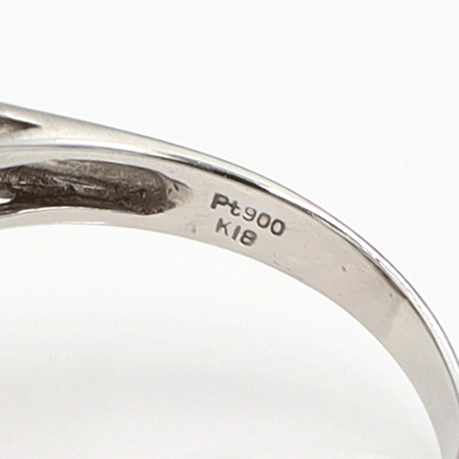 Pt900/K18トルマリンダイヤモンドリング　T2.40ct　D0.05ct　リングサイズ16号　重量6.52ｇ(石の重量含む)　レディース（中古）