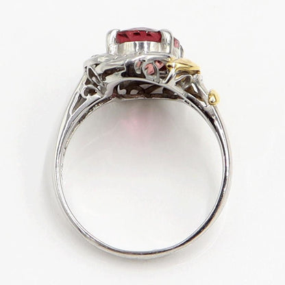 Pt900/K18トルマリンダイヤモンドリング　T2.40ct　D0.05ct　リングサイズ16号　重量6.52ｇ(石の重量含む)　レディース（中古）