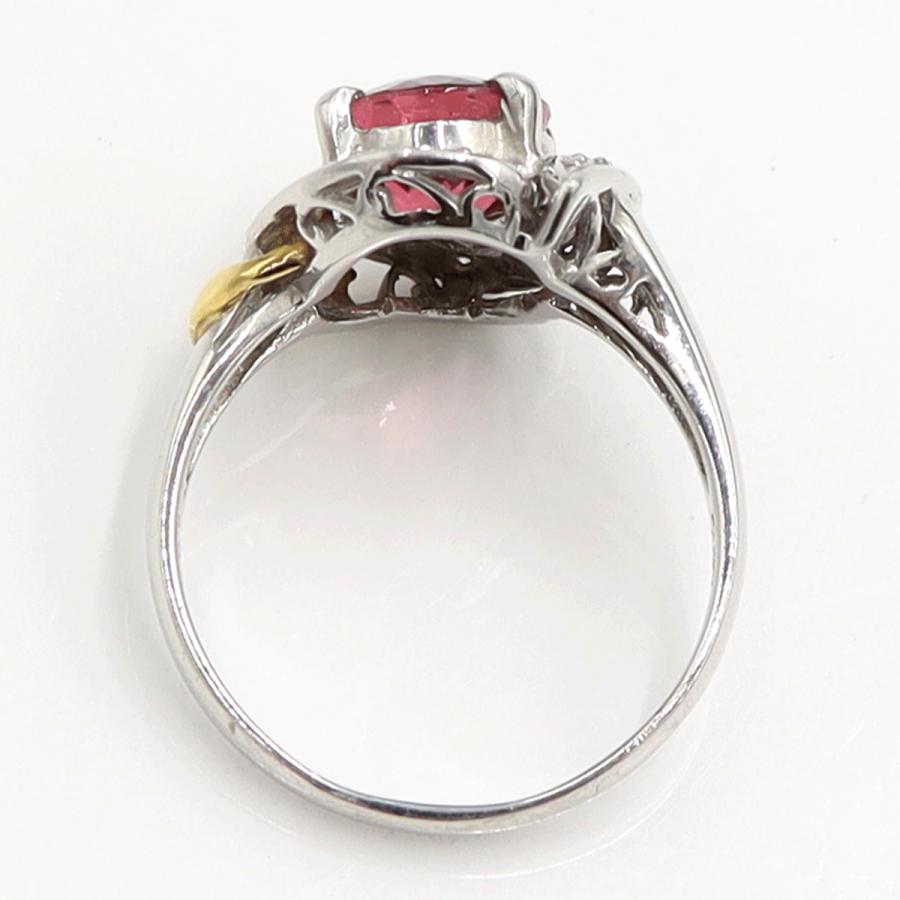 Pt900/K18トルマリンダイヤモンドリング　T2.40ct　D0.05ct　リングサイズ16号　重量6.52ｇ(石の重量含む)　レディース（中古）