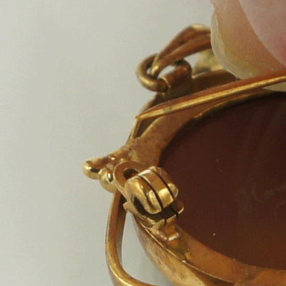 K18枠メノウカメオペンダントブローチ　重量8.60ｇ　レディース（中古）