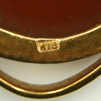 K18枠メノウカメオペンダントブローチ　重量8.60ｇ　レディース（中古）