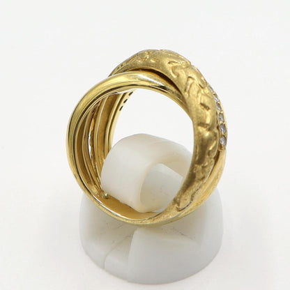 K18ダイヤデザインリング　D0.27ct　リングサイズ12号　重量10.95ｇ(石の重量含む)(中古)