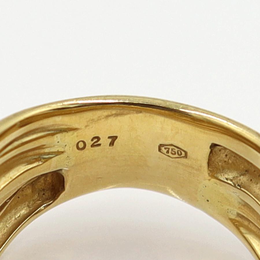 K18ダイヤデザインリング　D0.27ct　リングサイズ12号　重量10.95ｇ(石の重量含む)(中古)