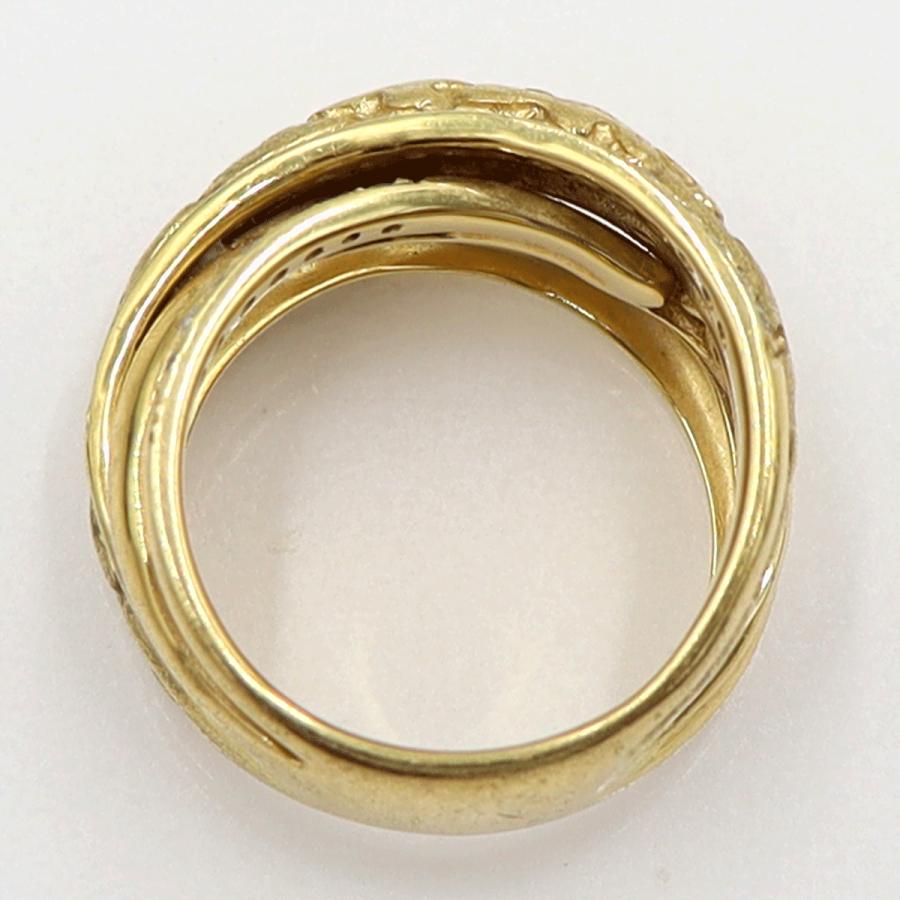 K18ダイヤデザインリング　D0.27ct　リングサイズ12号　重量10.95ｇ(石の重量含む)(中古)