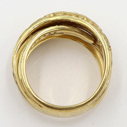 K18ダイヤデザインリング　D0.27ct　リングサイズ12号　重量10.95ｇ(石の重量含む)(中古)